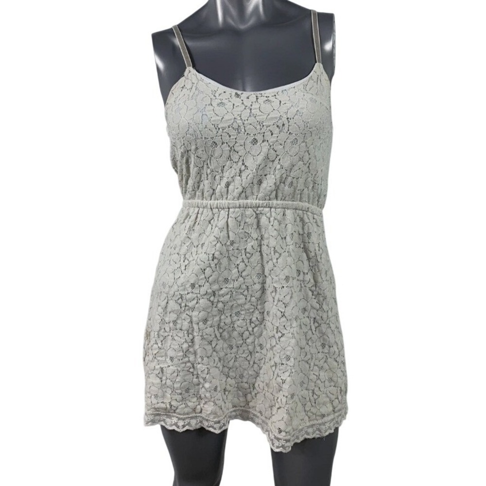 Poetry Cream White Floral Lace Mini Dress size Small Babydoll Cottagecore Fairy - Picture 1 of 8